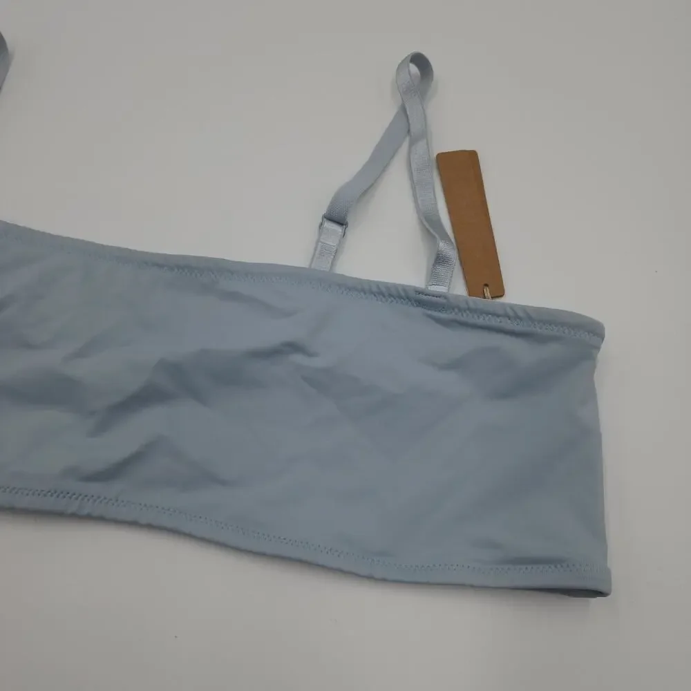 SKIMS Micro Bandeau Swim Top in Faded Denim Wash Size 4X